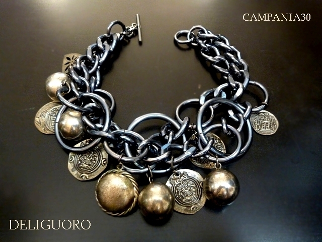 CN628 - COLLANA CATENA CHARMS "DELIGUORO" ANNI 80 - LE COLLEZIONI  DI CAMPANIA30